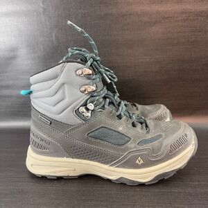 Vasque Breeze Kids Size 3 Grey Teal Waterproof Mid Top Outdoor Boots Shoes